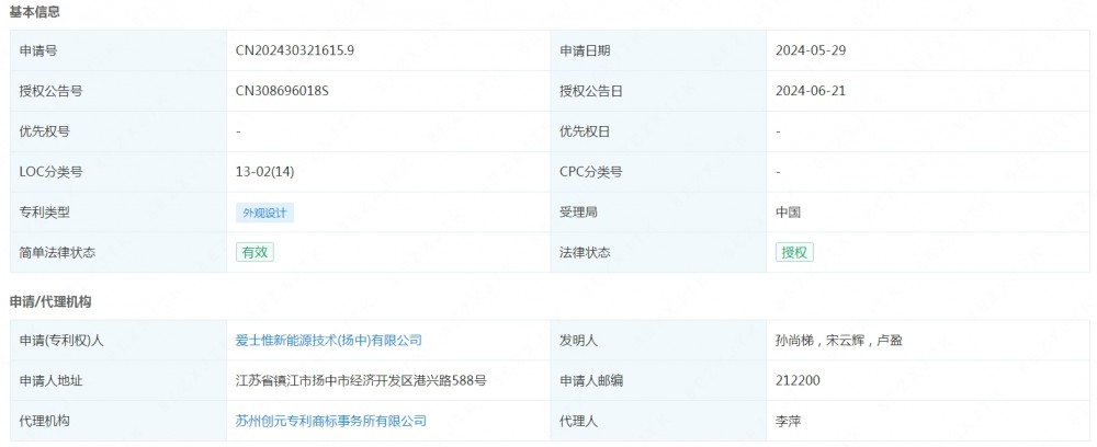 爱士惟获得实用新型专利授权：“储能逆变器上盖”
