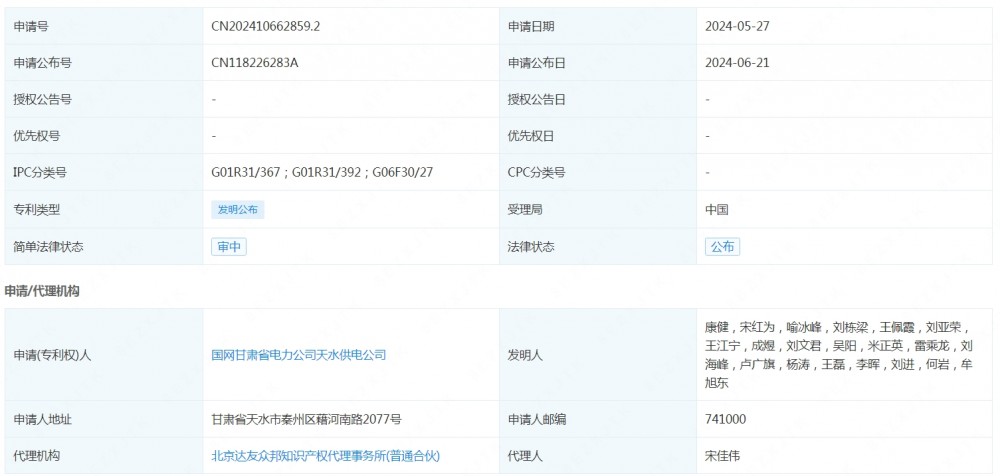 国家电网申请公布一项发明专利：“一种基于不同温度的储能电池健康状态的预测方法”
