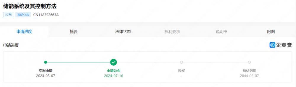 阳光电源申请公布专利“储能系统及其控制方法”